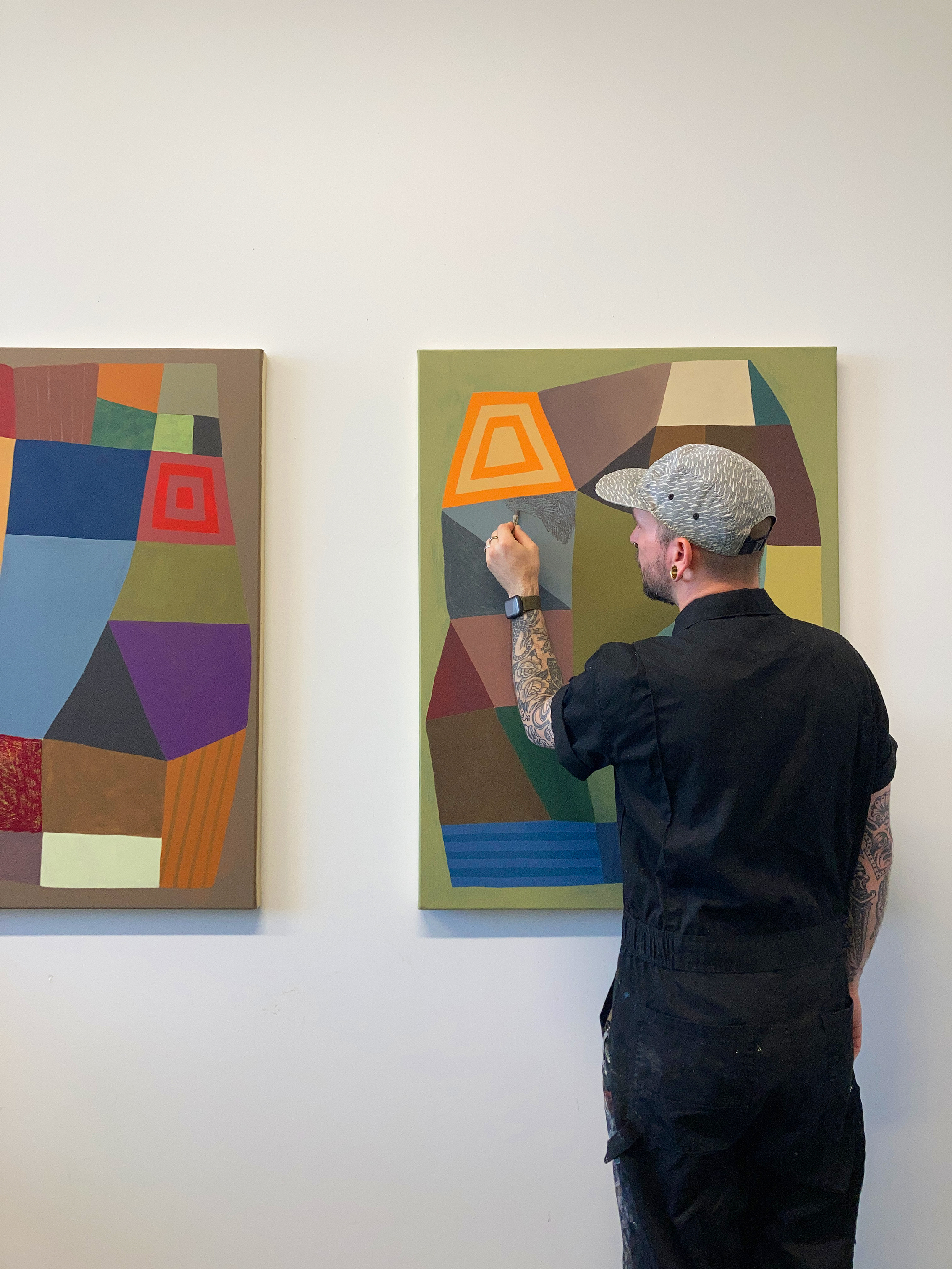 Danny Rose with his work